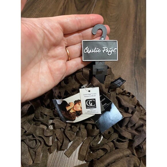 Charlie Paige Fringe Scarf Chocolate Brown - Picture 2 of 2